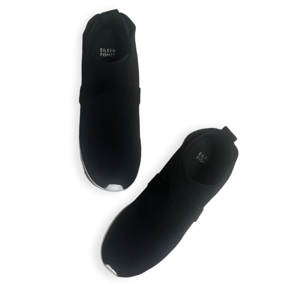 Eileen Fisher Zing Sustainable Stretch Knit Sneaker black size 10 - Picture 2 of 9